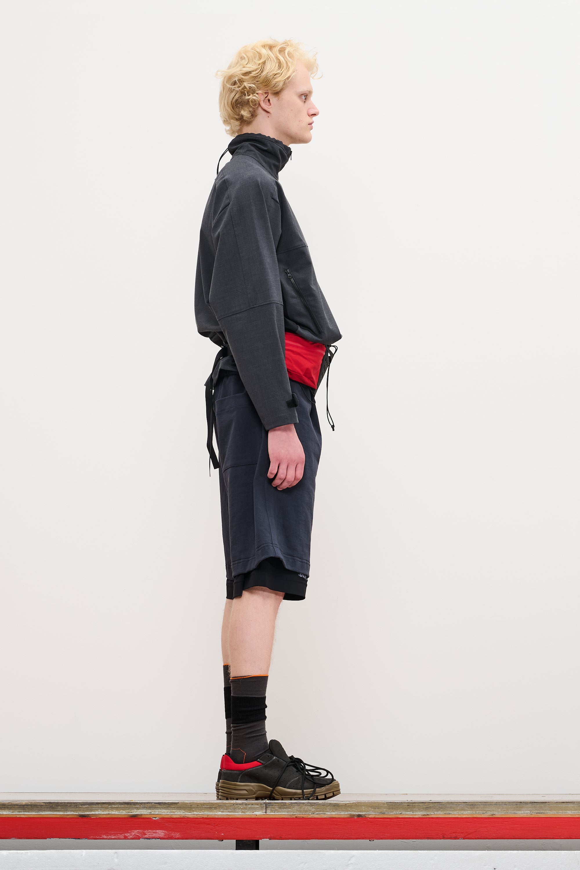 DOUBLE LAYER UTILITY SHORTS - CHARCOAL