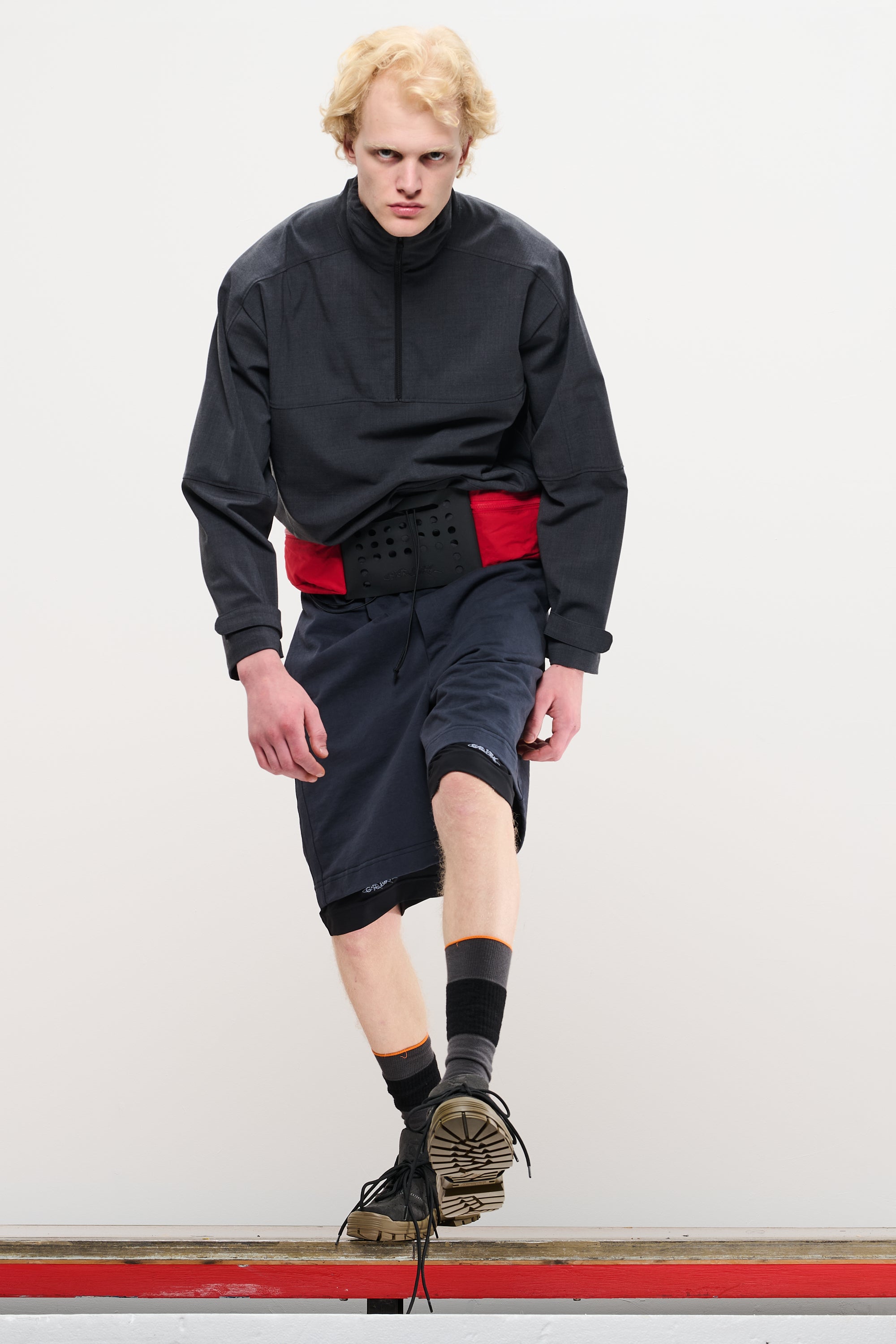 DOUBLE LAYER UTILITY SHORTS - CHARCOAL