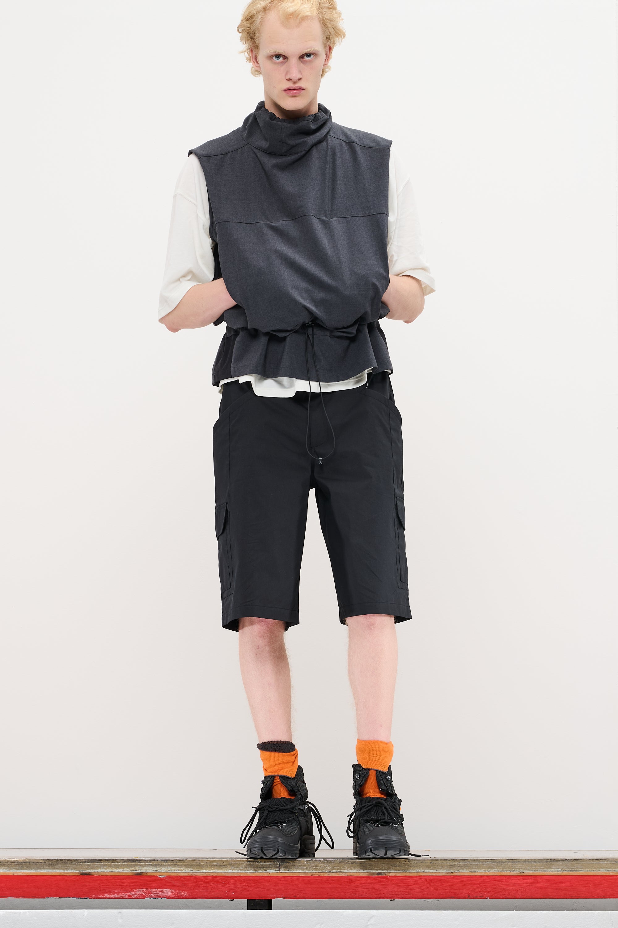 POPLIN CARGO SHORTS - CONVOY GREY