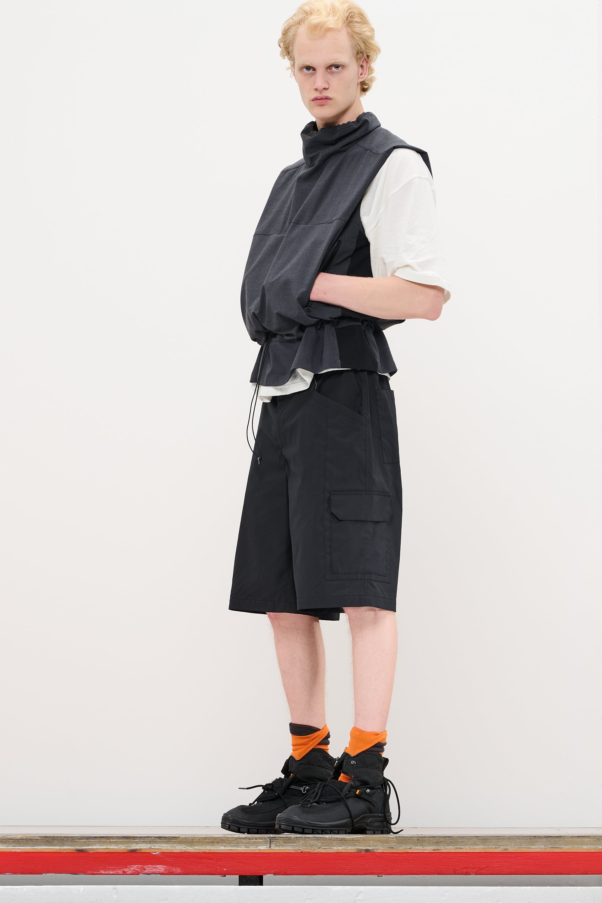POPLIN CARGO SHORTS - CONVOY GREY