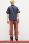 POPLIN ZIPPED SHORT SLEEVE SHIRT - CONVOY GREY