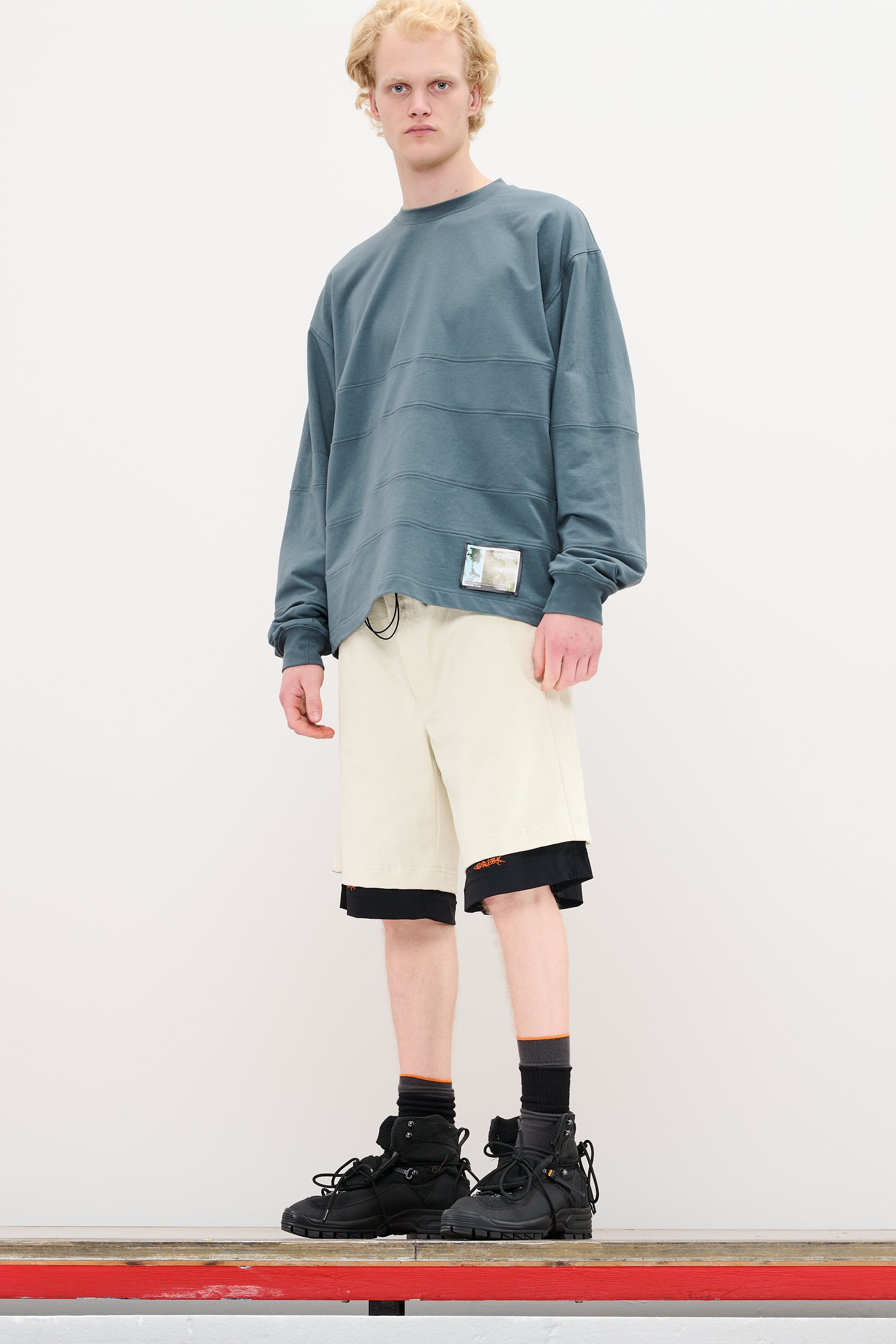 DOUBLE LAYER UTILITY SHORTS - STONE WHITE