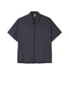 POPLIN ZIPPED SHORT SLEEVE SHIRT - CONVOY GREY