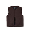 BILITIS CHECK VEST - CHOCOLATE BROWN