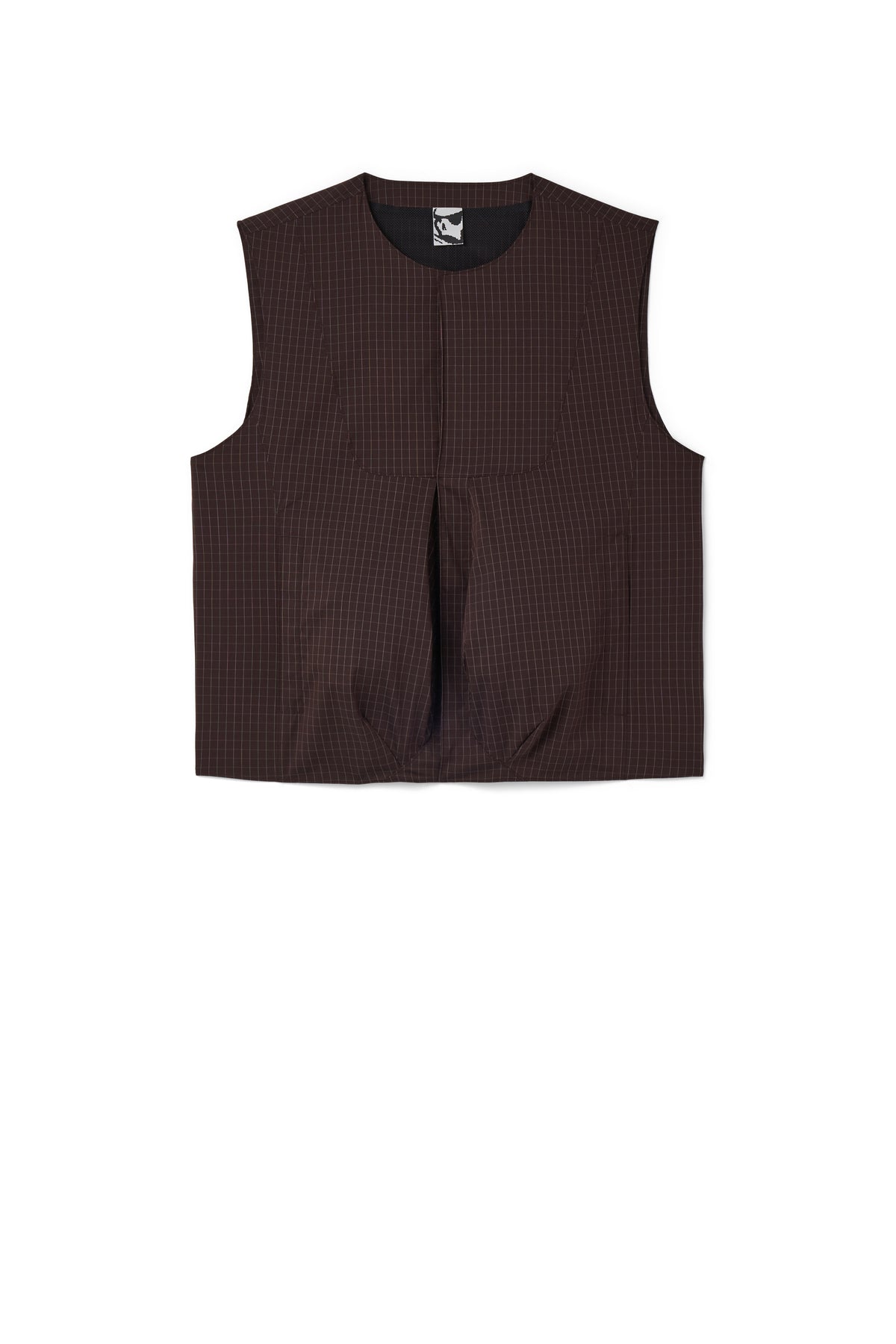 BILITIS CHECK VEST - CHOCOLATE BROWN