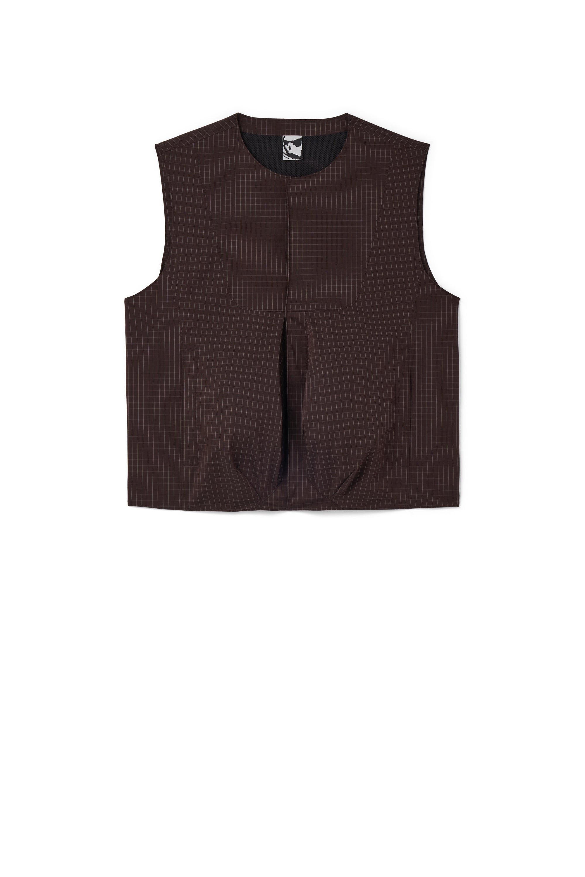 BILITIS CHECK VEST - CHOCOLATE BROWN