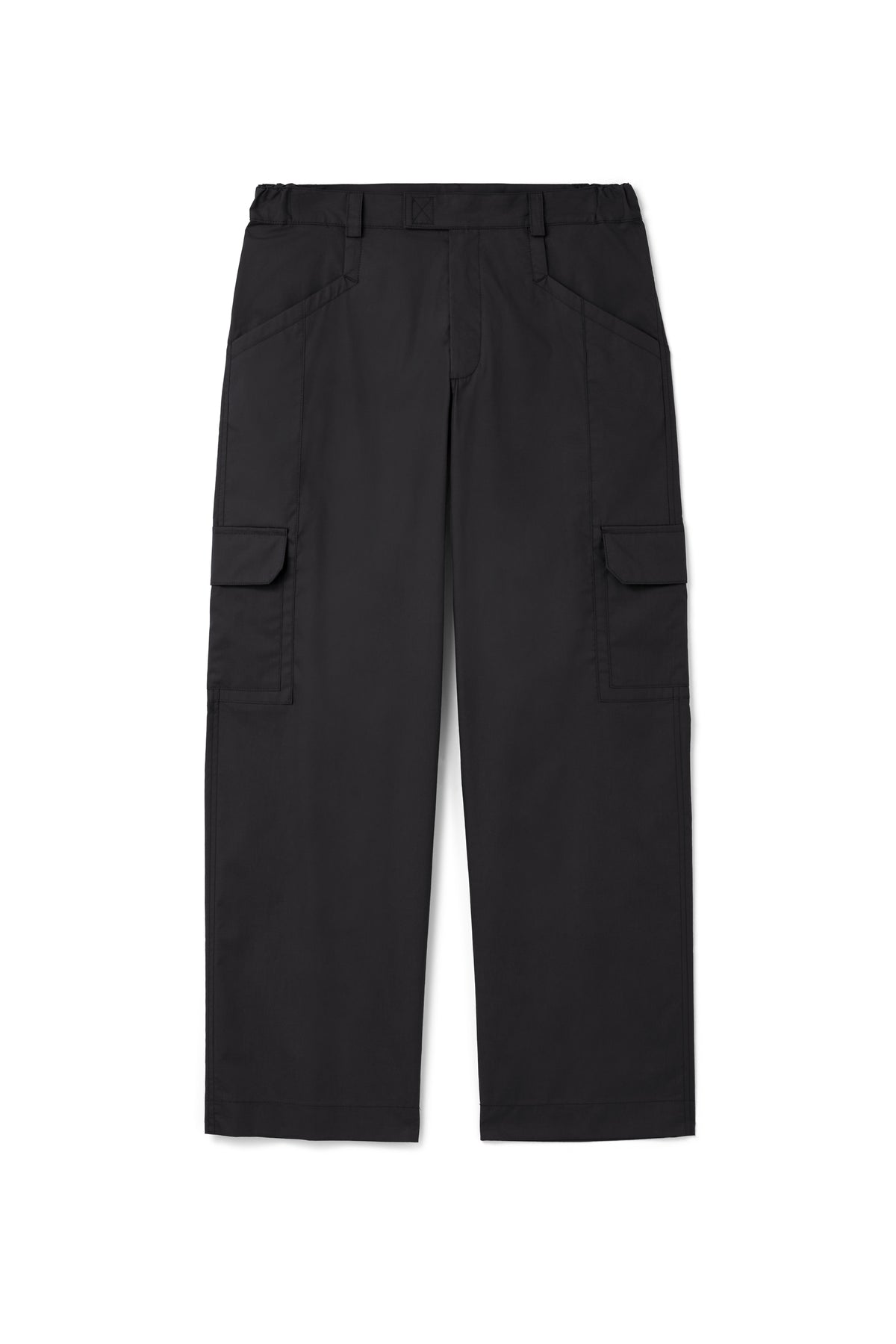 POPLIN CARGO PANTS - OFF BLACK