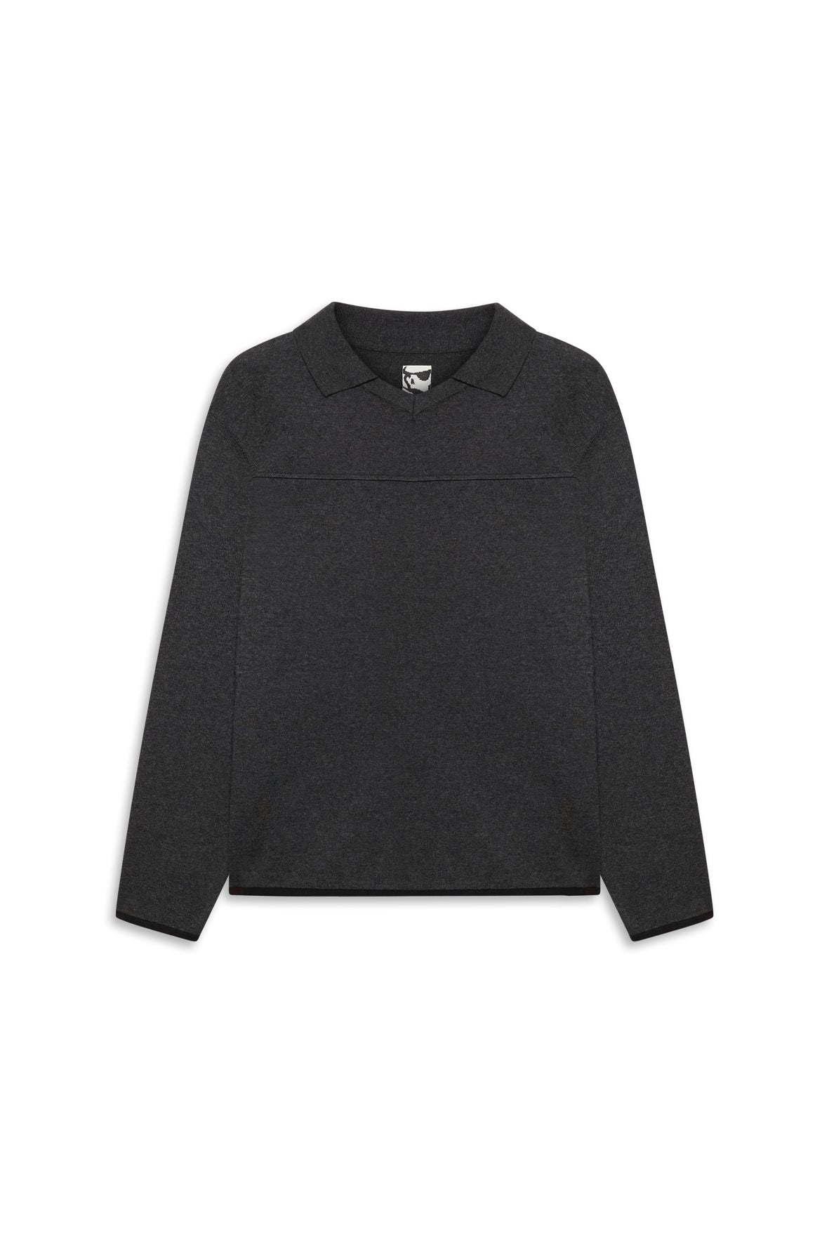 GR10K V-KNIT POLO - ASPHALT GREY