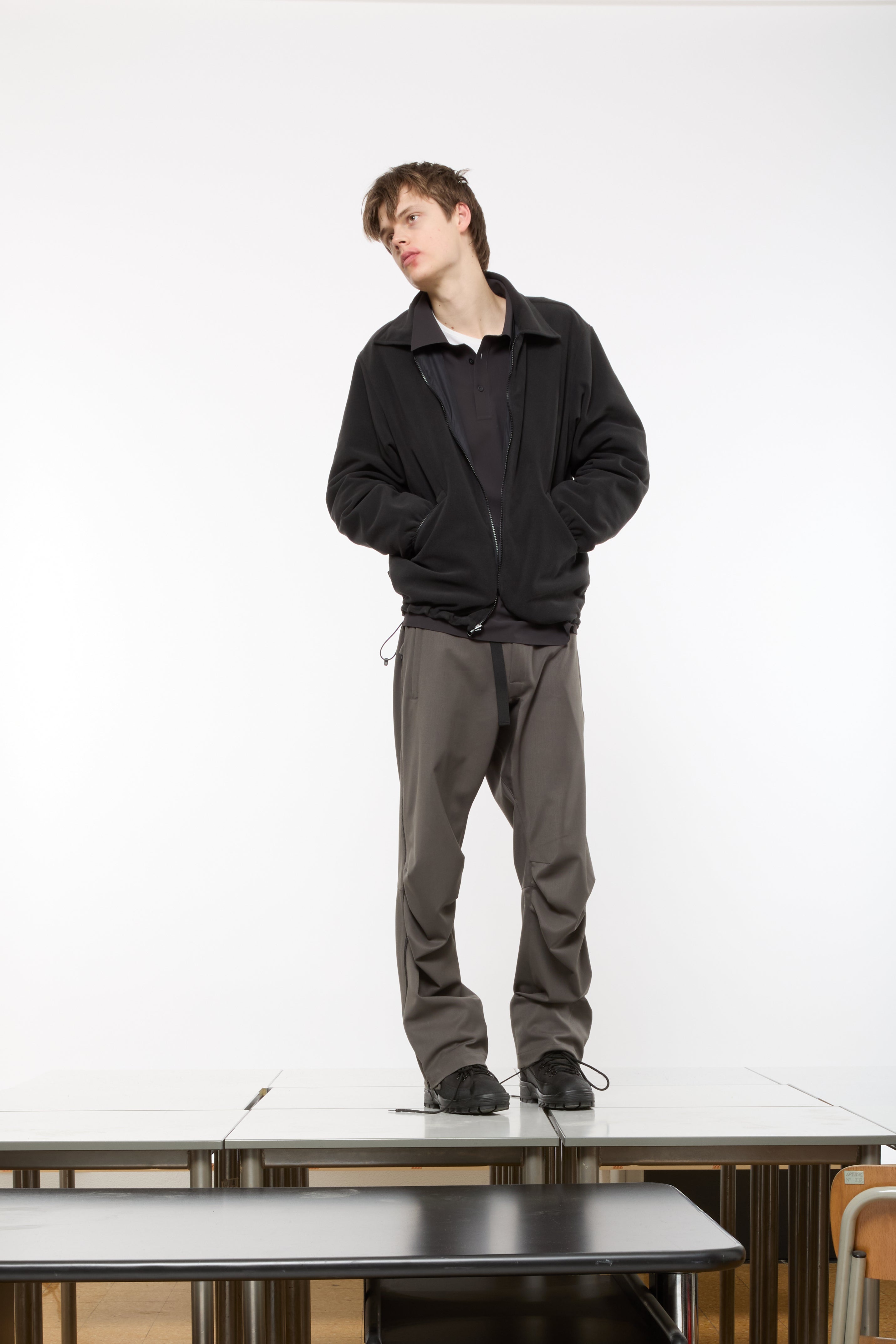 WOOL ARC PANTS - WASHED SAGE