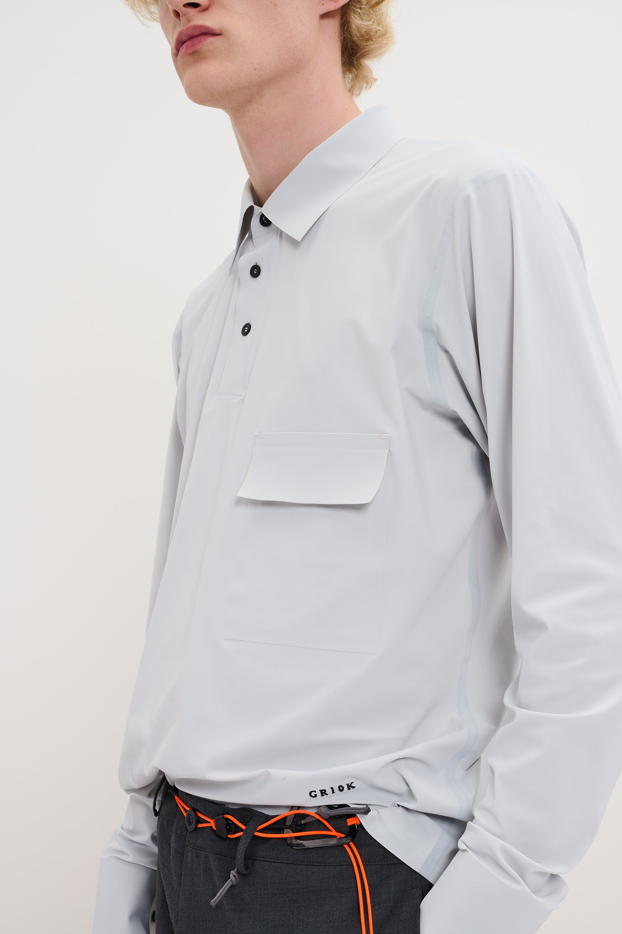 ポロシャツ GR10K - Taped Ultrasound LS Poloshirt RENDER ULTRASOUND POLO- PALE GREY – GR10K