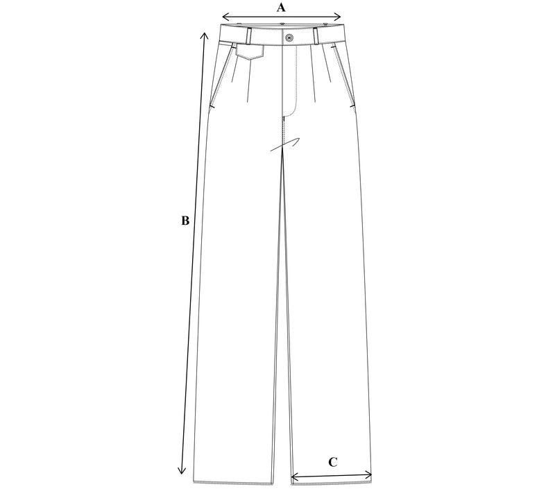 Size Guide - 10005 Pleated Pants