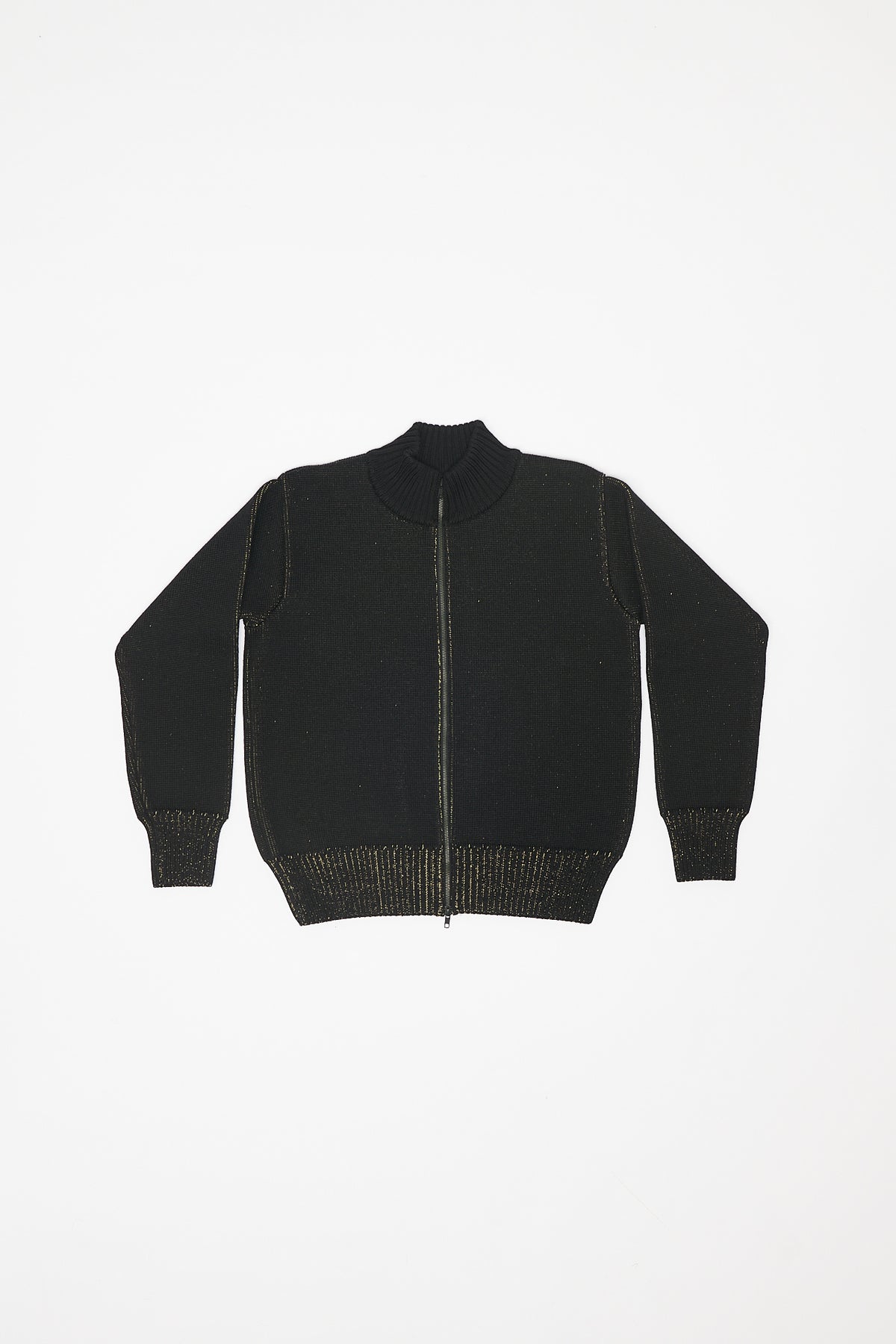 AIMLESS COMPACT KNIT FULL ZIPPED SWEATER - HERREN BLACK