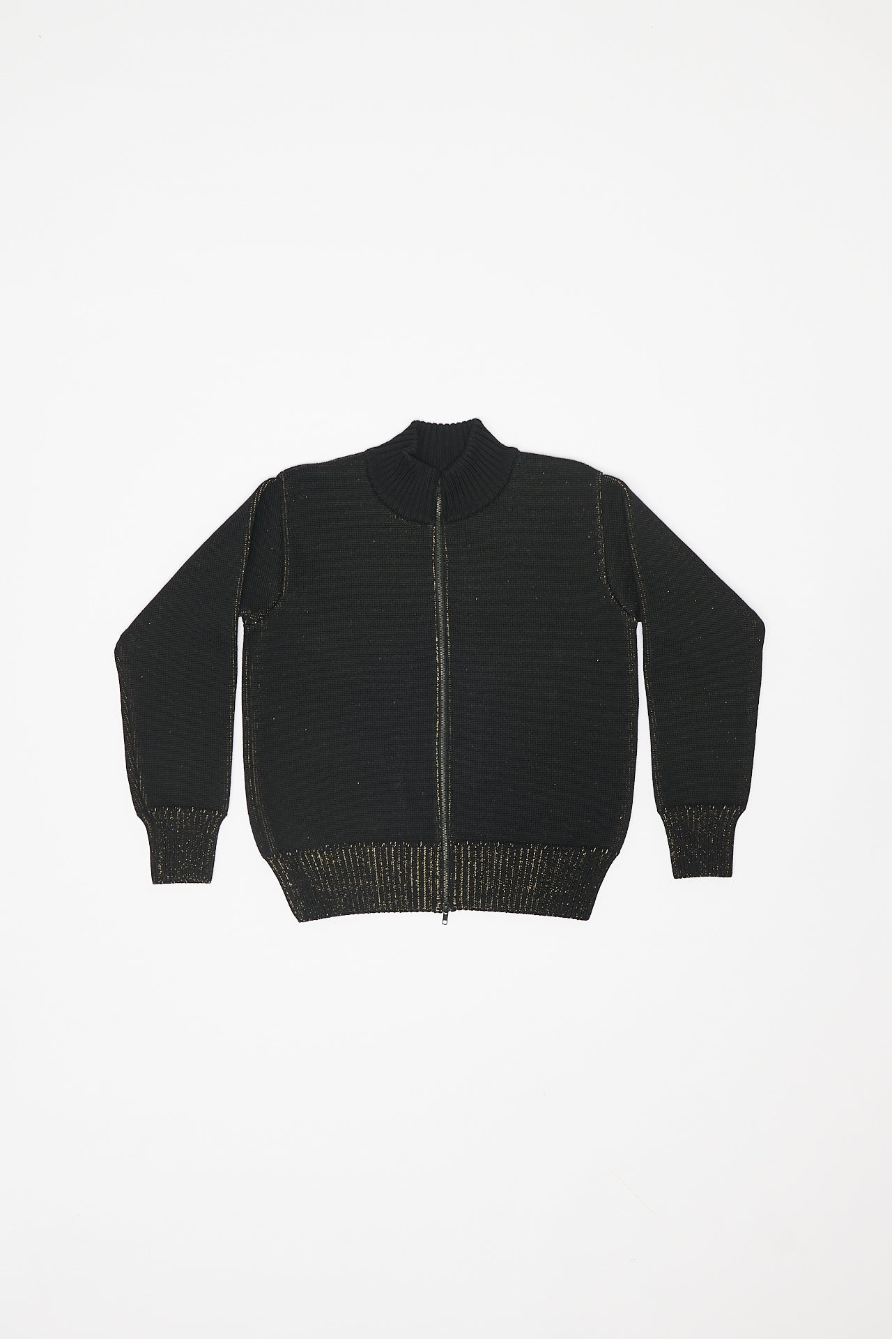 AIMLESS COMPACT KNIT FULL ZIPPED SWEATER - HERREN BLACK