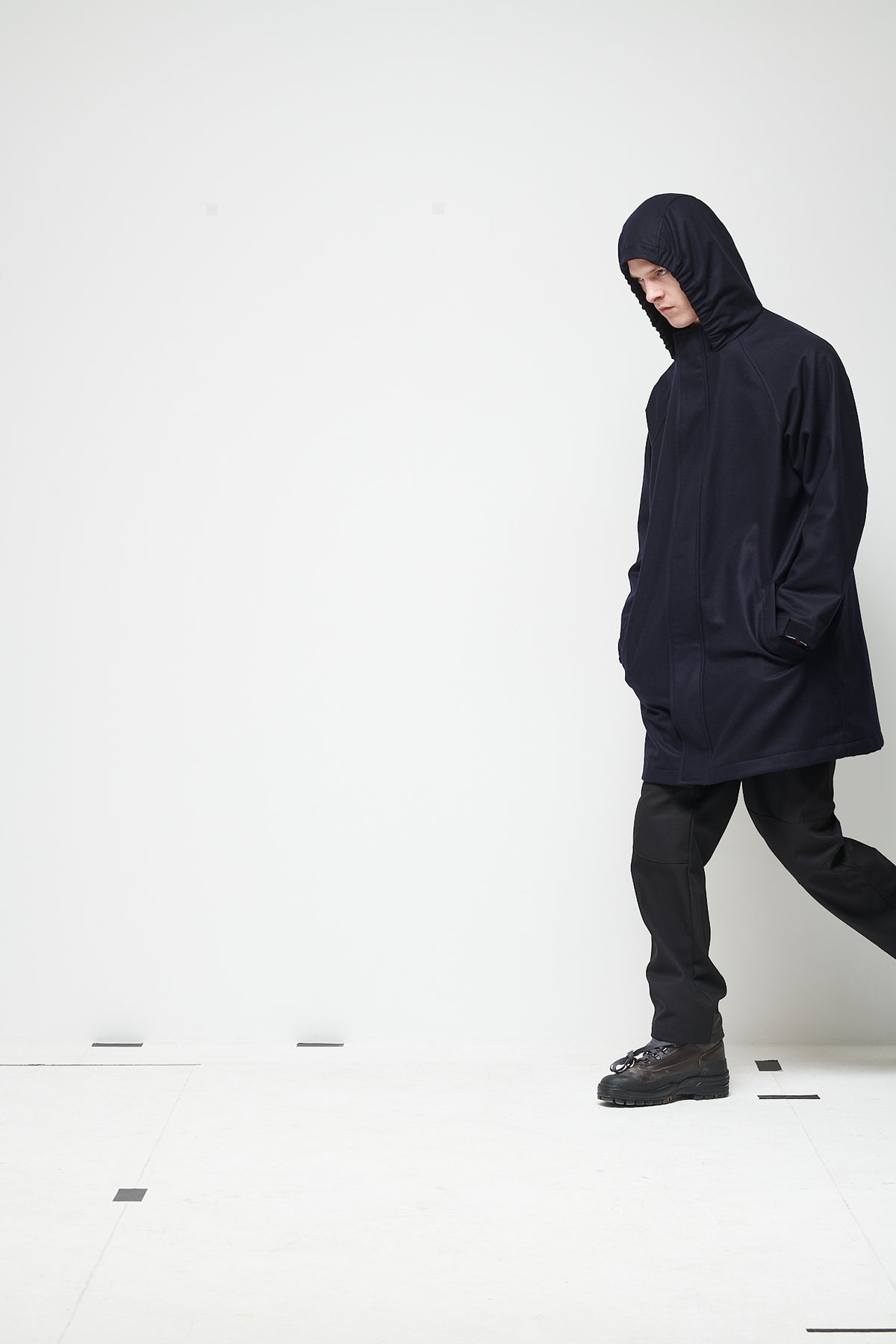 WOOL CLOTH COAT - BLUE NAVY
