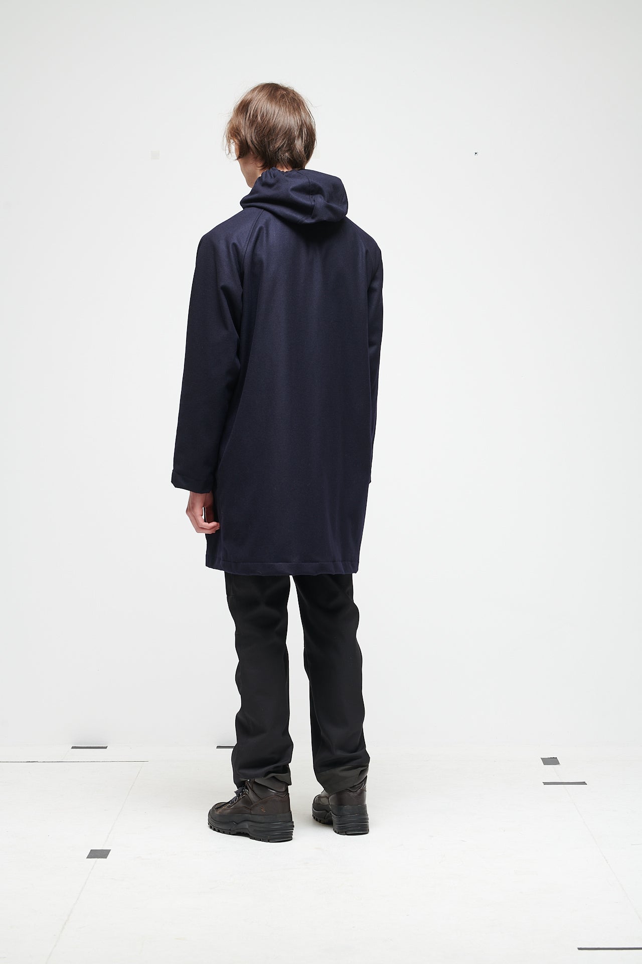 WOOL CLOTH COAT - BLUE NAVY