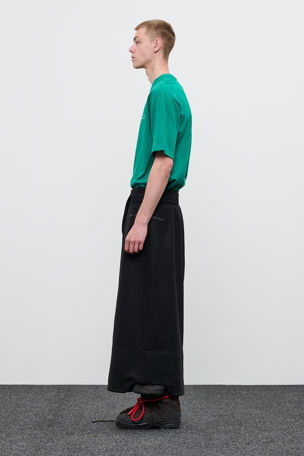 WOOL CLOTH SKIRT - BLACK