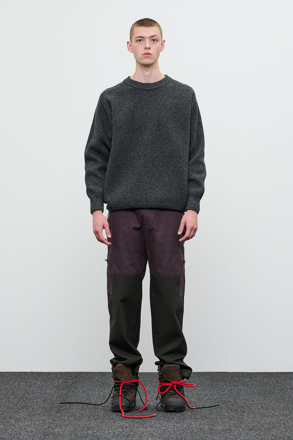 FELTED WOOL CREWNECK - ASPHALT GRAY