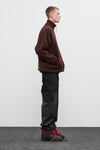 FELTED KNIT JACKET - RUSTY BROWN