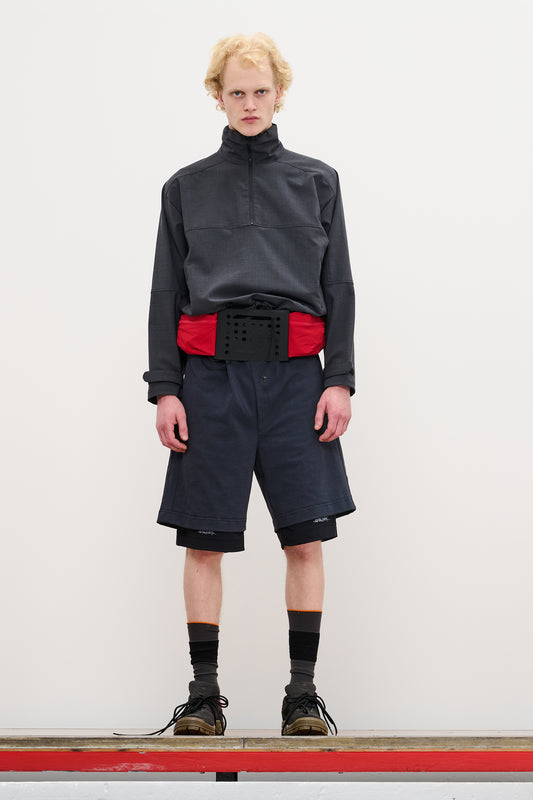 DOUBLE LAYER UTILITY SHORTS - CHARCOAL