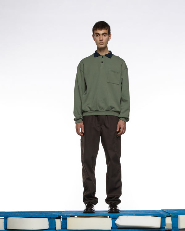 GR10K 30001 REPLICATED POLO SWEATSHIRT SEASONAL -  SAGE GREEN