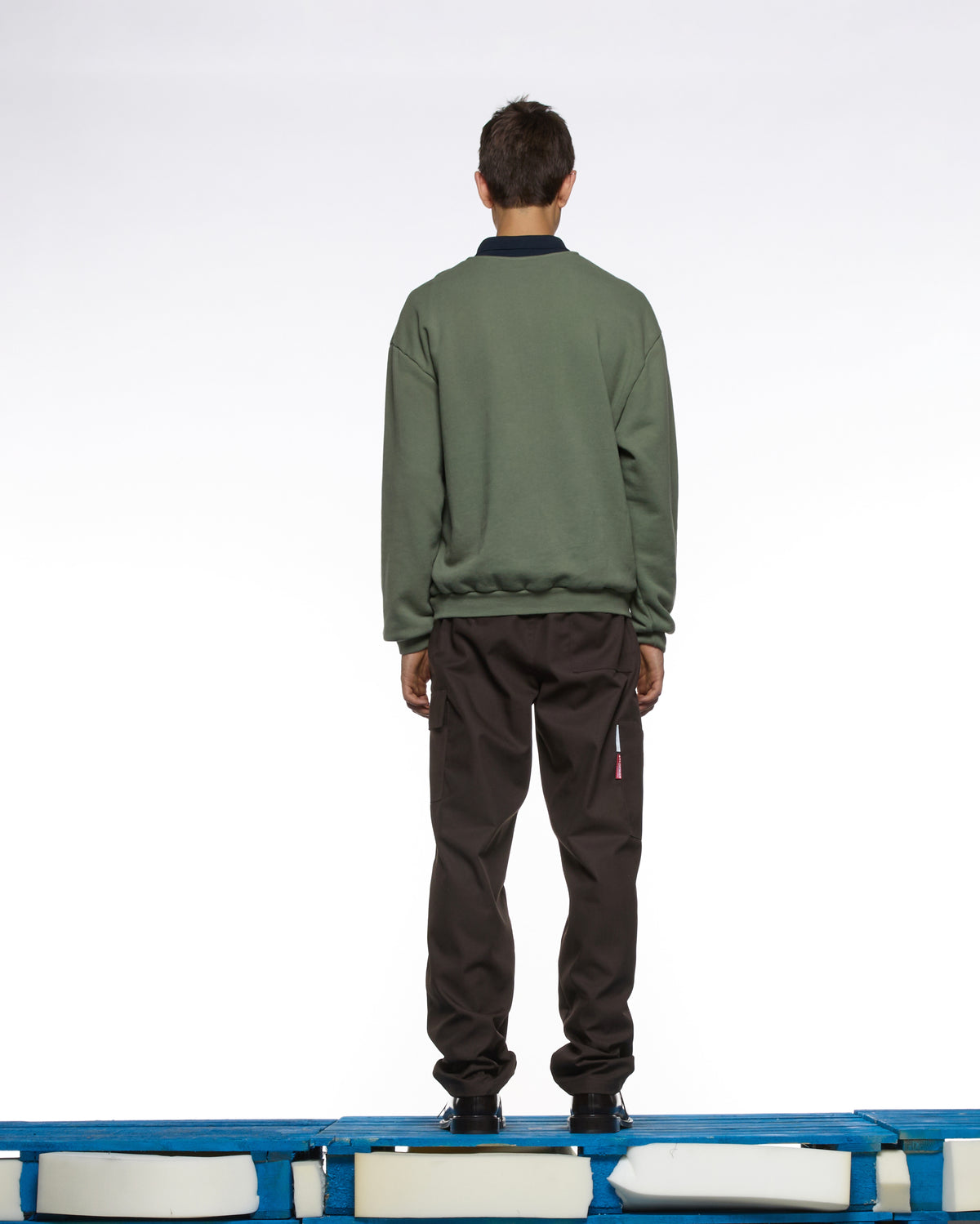GR10K 30001 REPLICATED POLO SWEATSHIRT SEASONAL -  SAGE GREEN