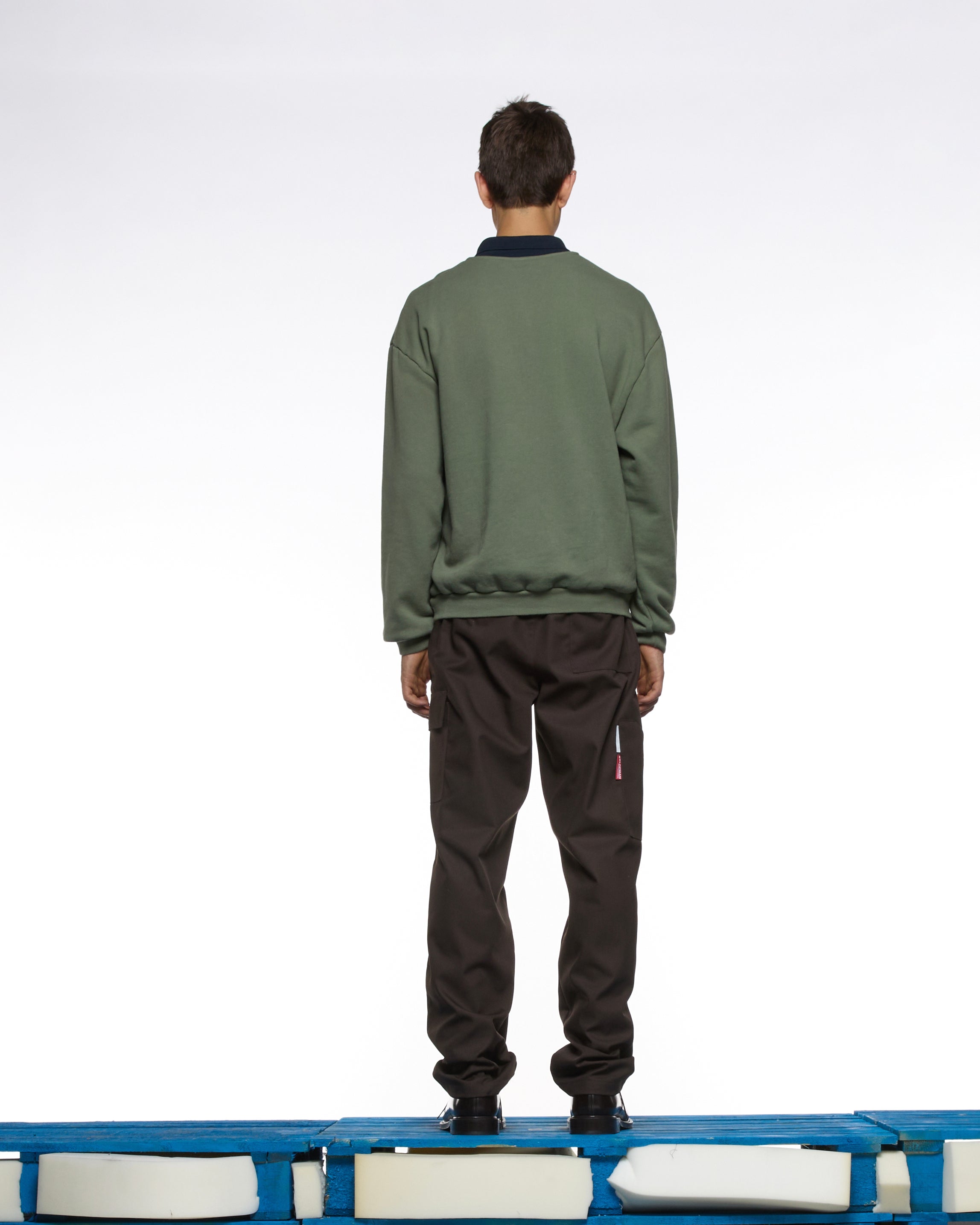 GR10K 30001 REPLICATED POLO SWEATSHIRT SEASONAL -  SAGE GREEN