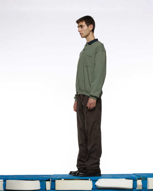 GR10K 30001 REPLICATED POLO SWEATSHIRT SEASONAL -  SAGE GREEN