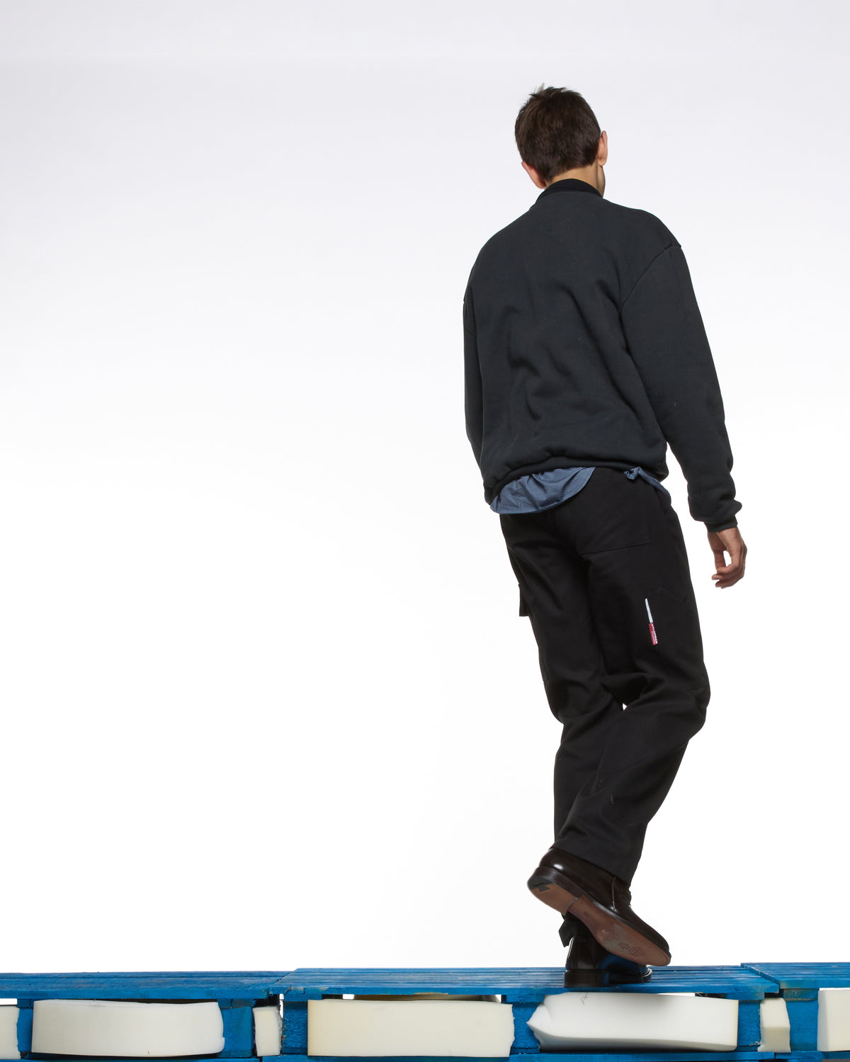 GR10K 30001 REPLICATED POLO SWEATSHIRT -  PHANTOM BLACK