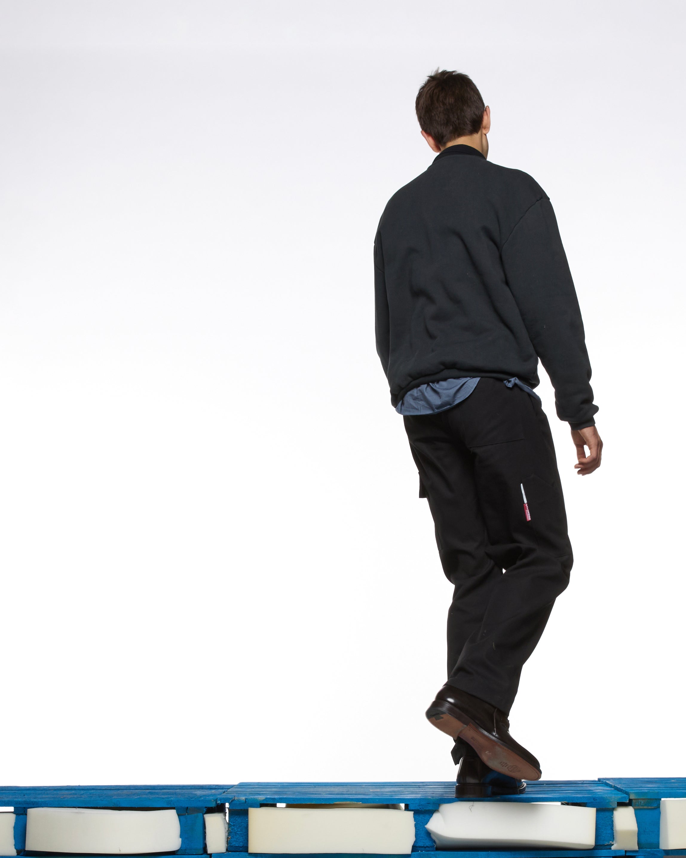 GR10K 30001 REPLICATED POLO SWEATSHIRT -  PHANTOM BLACK