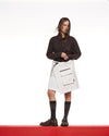 COTTON 3L PANEL SKIRT -  WHITE