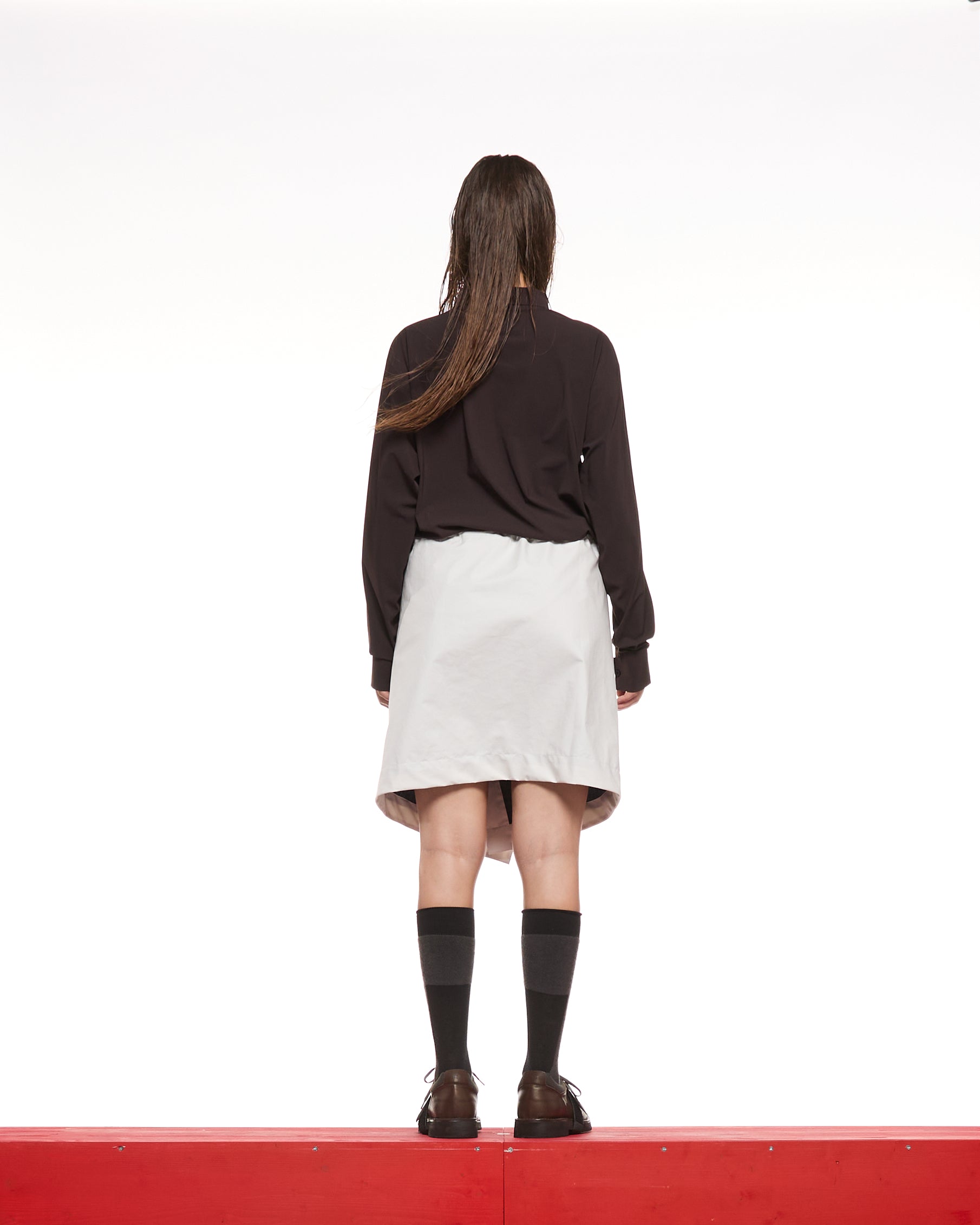 GR10K COTTON 3L PANEL SKIRT - WHITE
