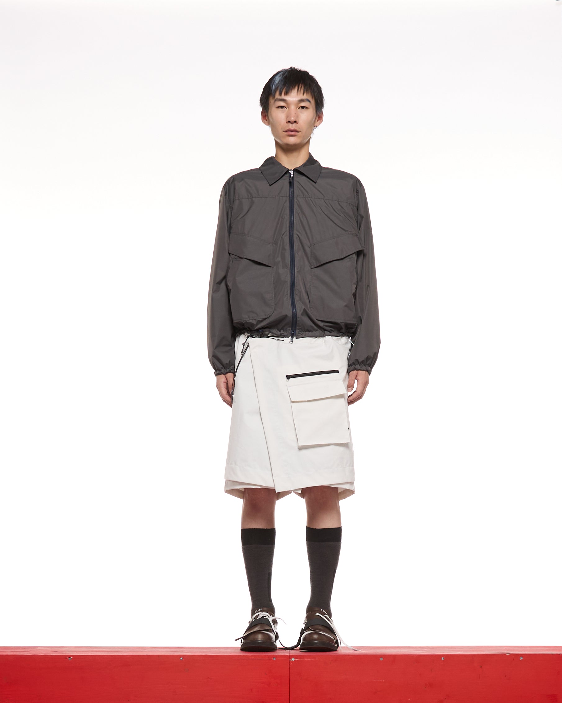 GR10K TECNO APP REVERSIBLE JACKET - ASPHALT GREY
