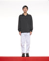 V KNIT POLO -  ASPHALT GREY