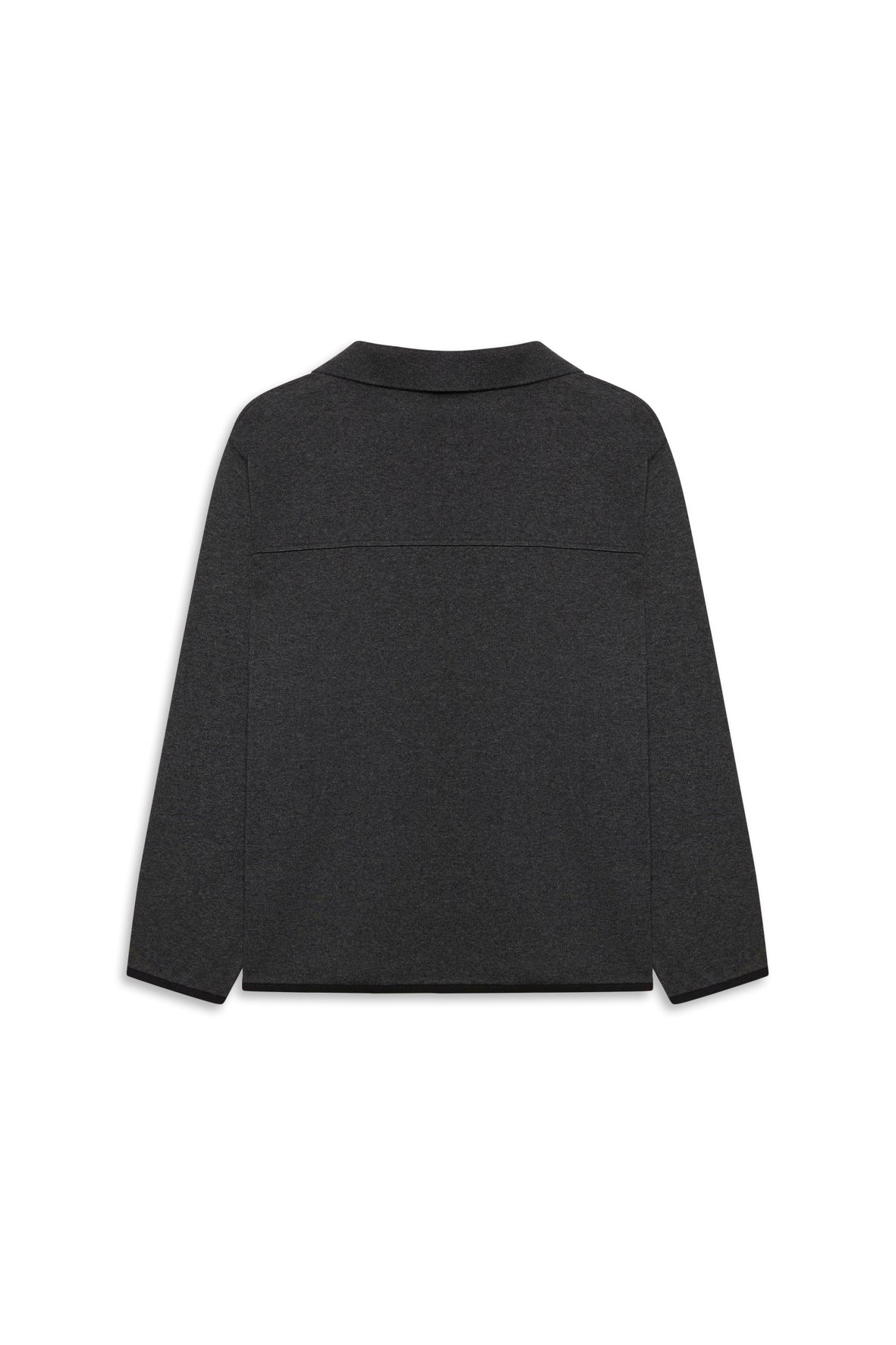 GR10K V-KNIT POLO - ASPHALT GREY