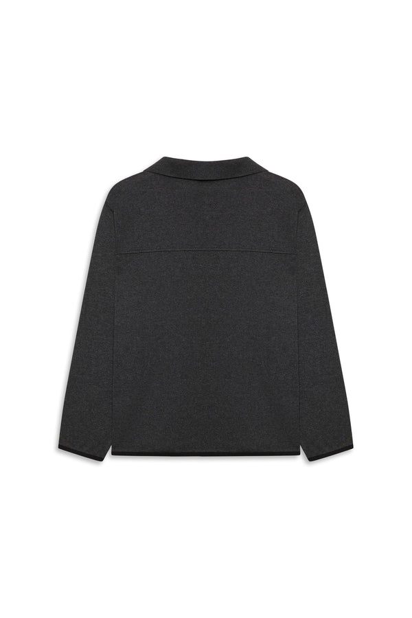 V KNIT POLO -  ASPHALT GREY