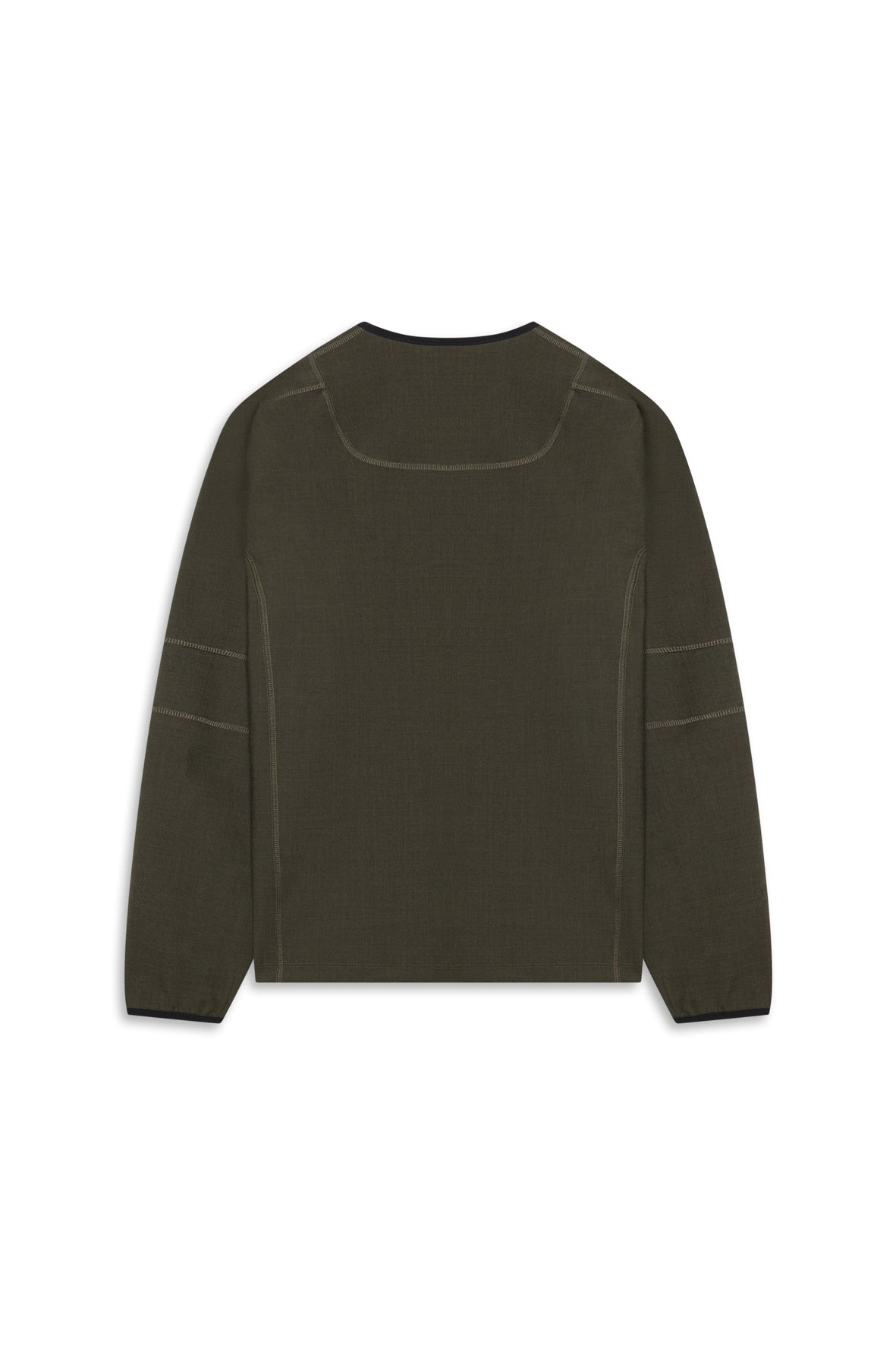 WOOL OVERLOCK LONGSLEEVE -  HIDDEN GREEN