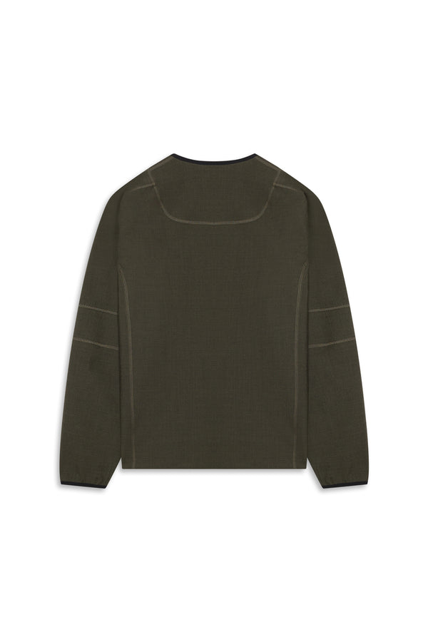 WOOL OVERLOCK LONGSLEEVE -  HIDDEN GREEN