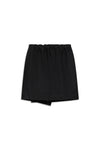 COTTON 3L PANEL SKIRT -  BLACK