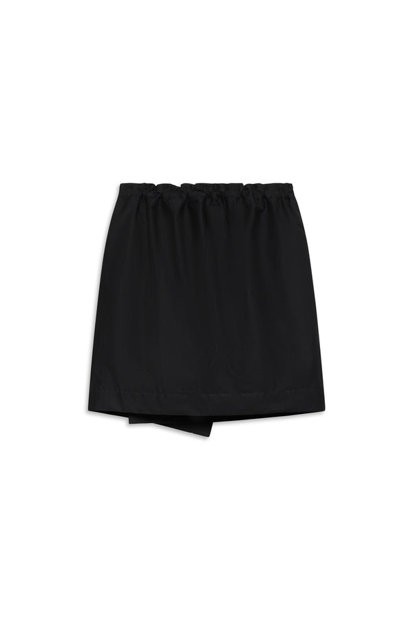 COTTON 3L PANEL SKIRT -  BLACK