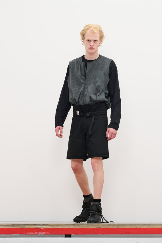 BILITIS CHECK VEST - DARK GREEN GREY