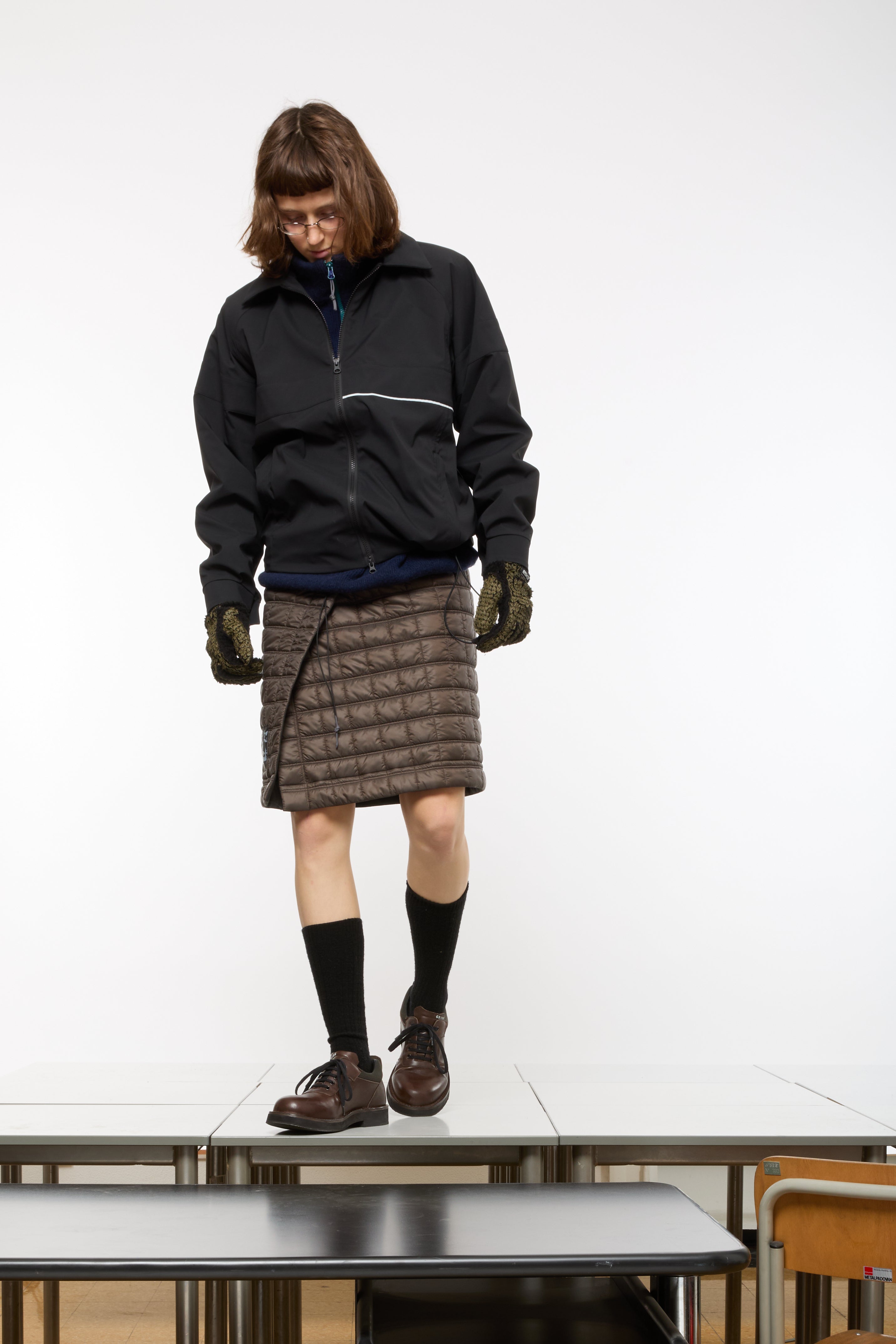 COATED ALPHA GLOVES - COGNAC