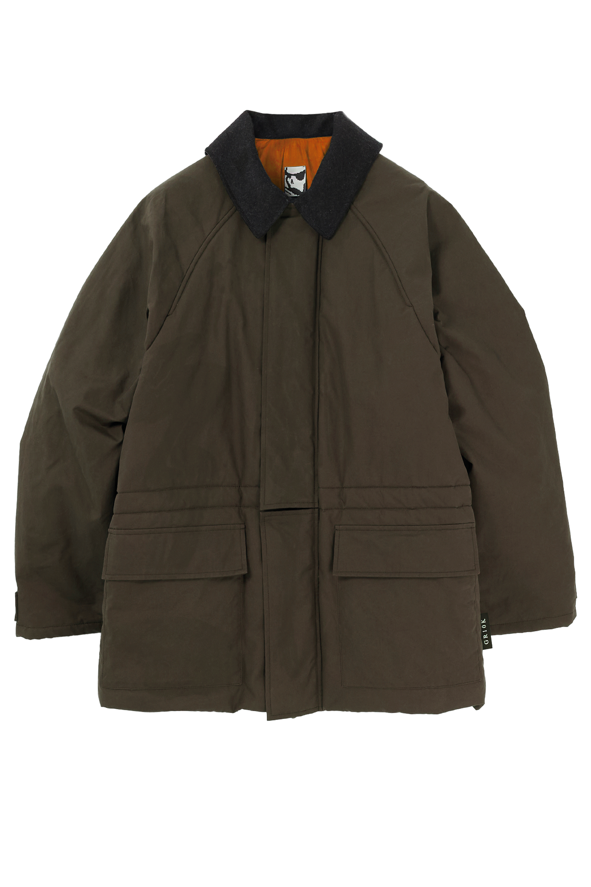 WAXED PADDED PARKA - SOIL BROWN