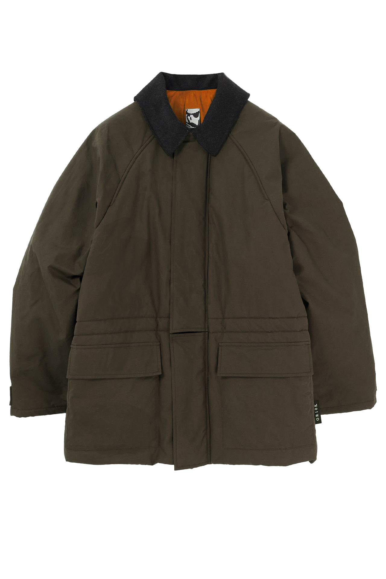 WAXED PADDED PARKA - SOIL BROWN