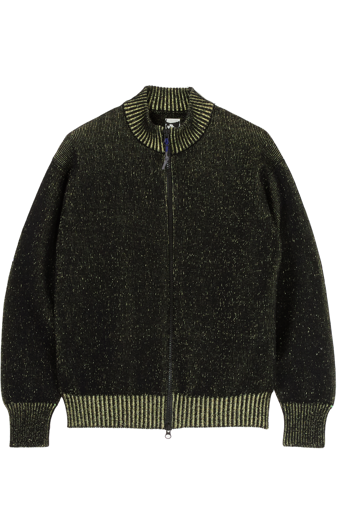 AIMLESS COMPACT KNIT FULL ZIPPED SWEATER - HERREN BLACK