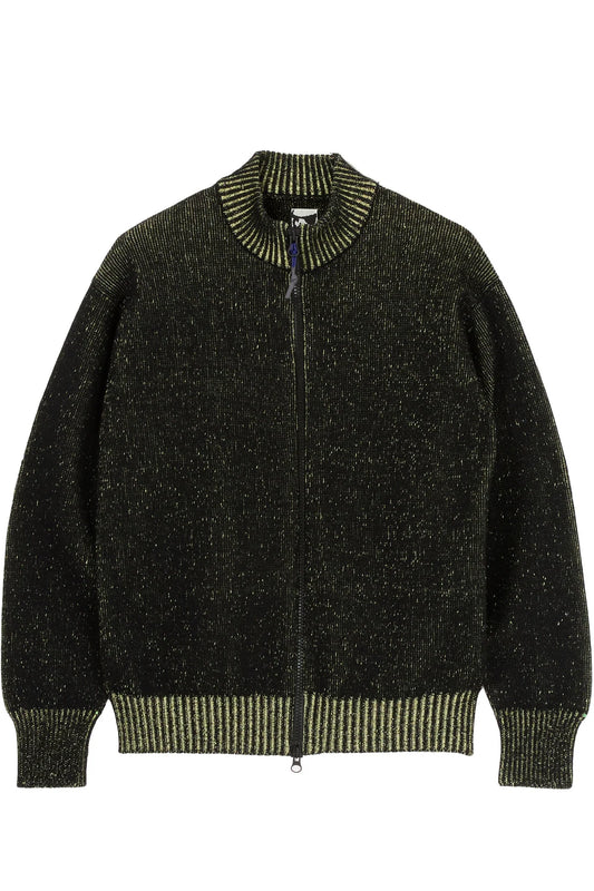 AIMLESS COMPACT KNIT FULL ZIPPED SWEATER - HERREN BLACK