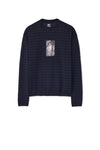 CHECKED LONGSLEEVE KNIT - DARK NAVY