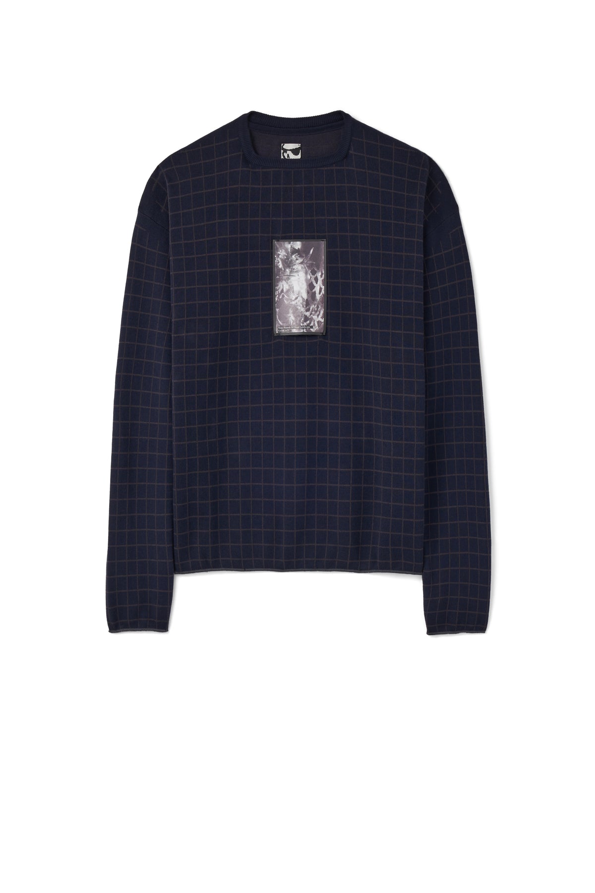 CHECKED LONGSLEEVE KNIT - DARK NAVY