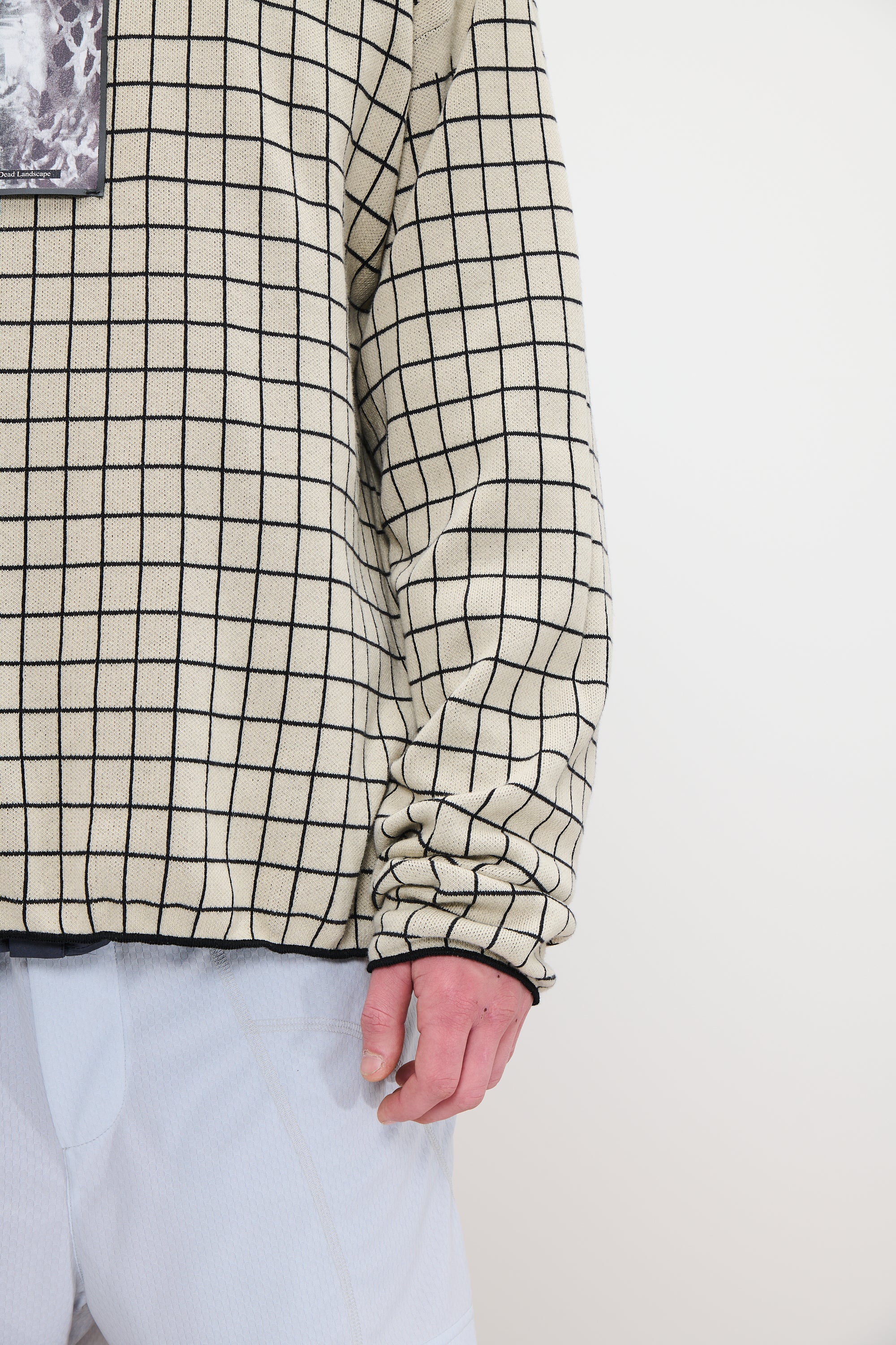 CHECKED LONGSLEEVE KNIT - SAND