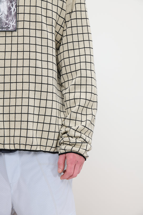 CHECKED LONGSLEEVE KNIT - SAND
