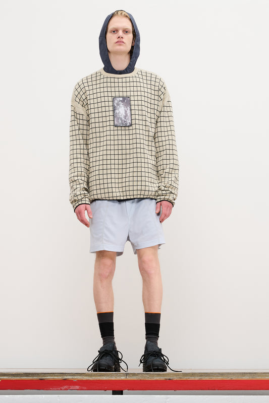 CHECKED LONGSLEEVE KNIT - SAND